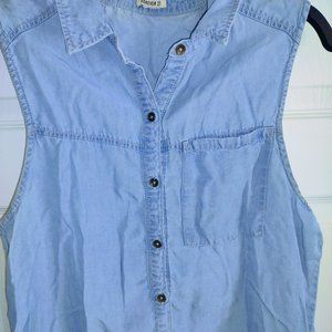 Forever 21 - Chaleco de mezclilla para mujer color azul, claro    estilo casual.